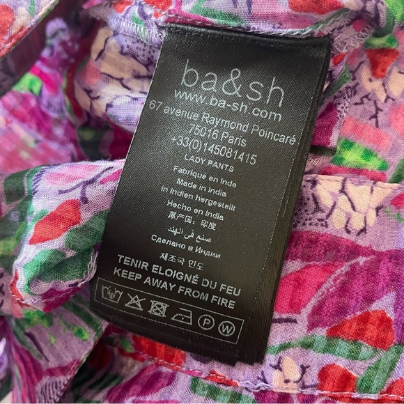 BA&SH Abo Floral Print Violet Purple High Waist Flowy Trouser Pants EUC Size XS - Picture 7 of 10